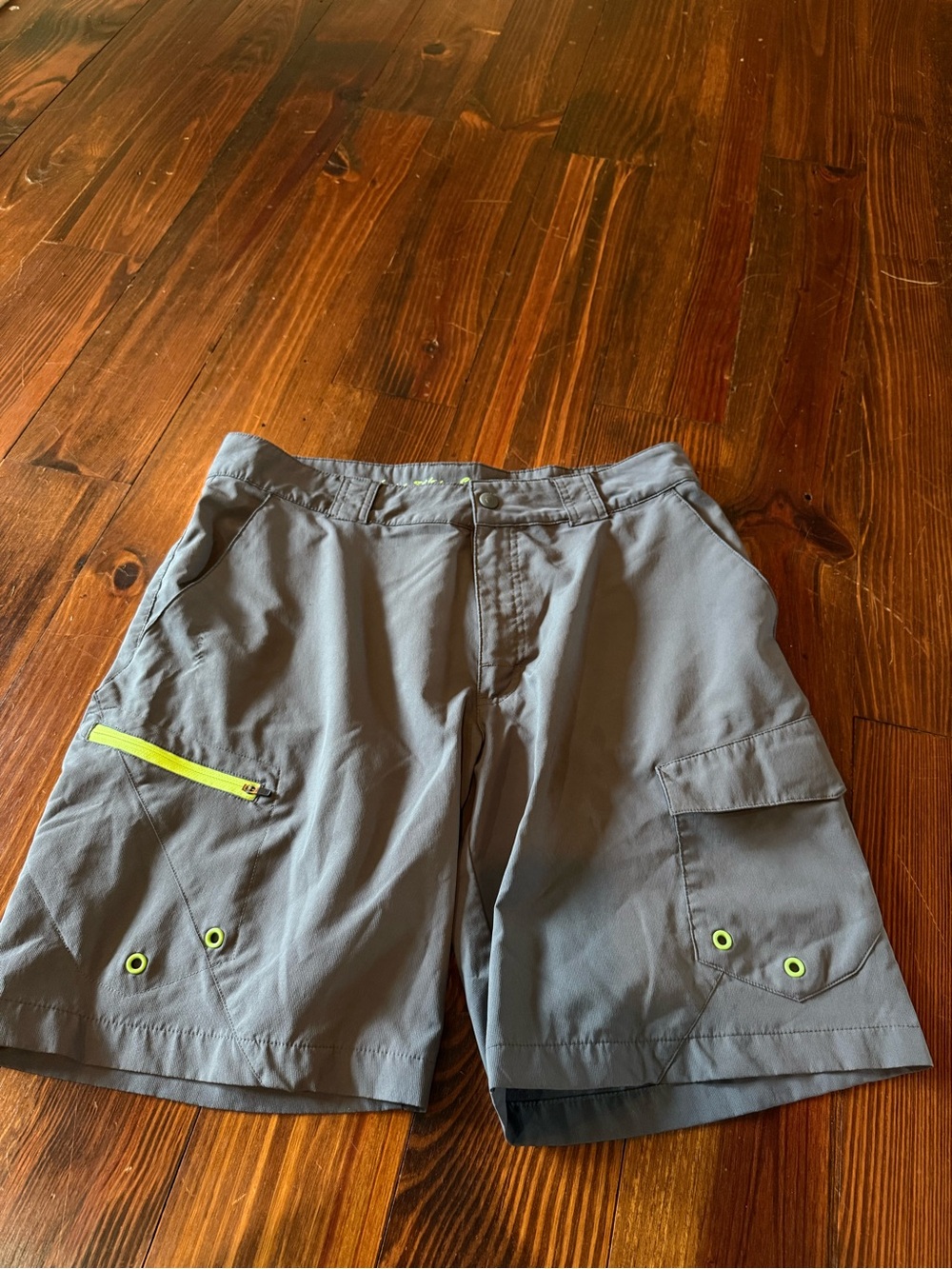WorldWideSportman Grey Fishing Shorts With Neon Accent